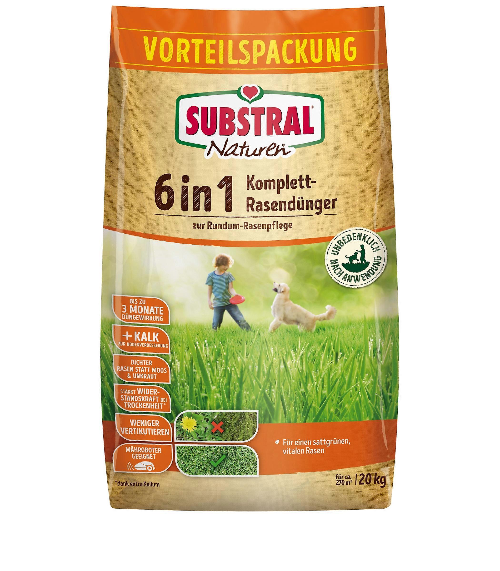 SUBSTRAL® Nature® 6in1 Complete lawn fertilizer, 20 kg for 270 m2