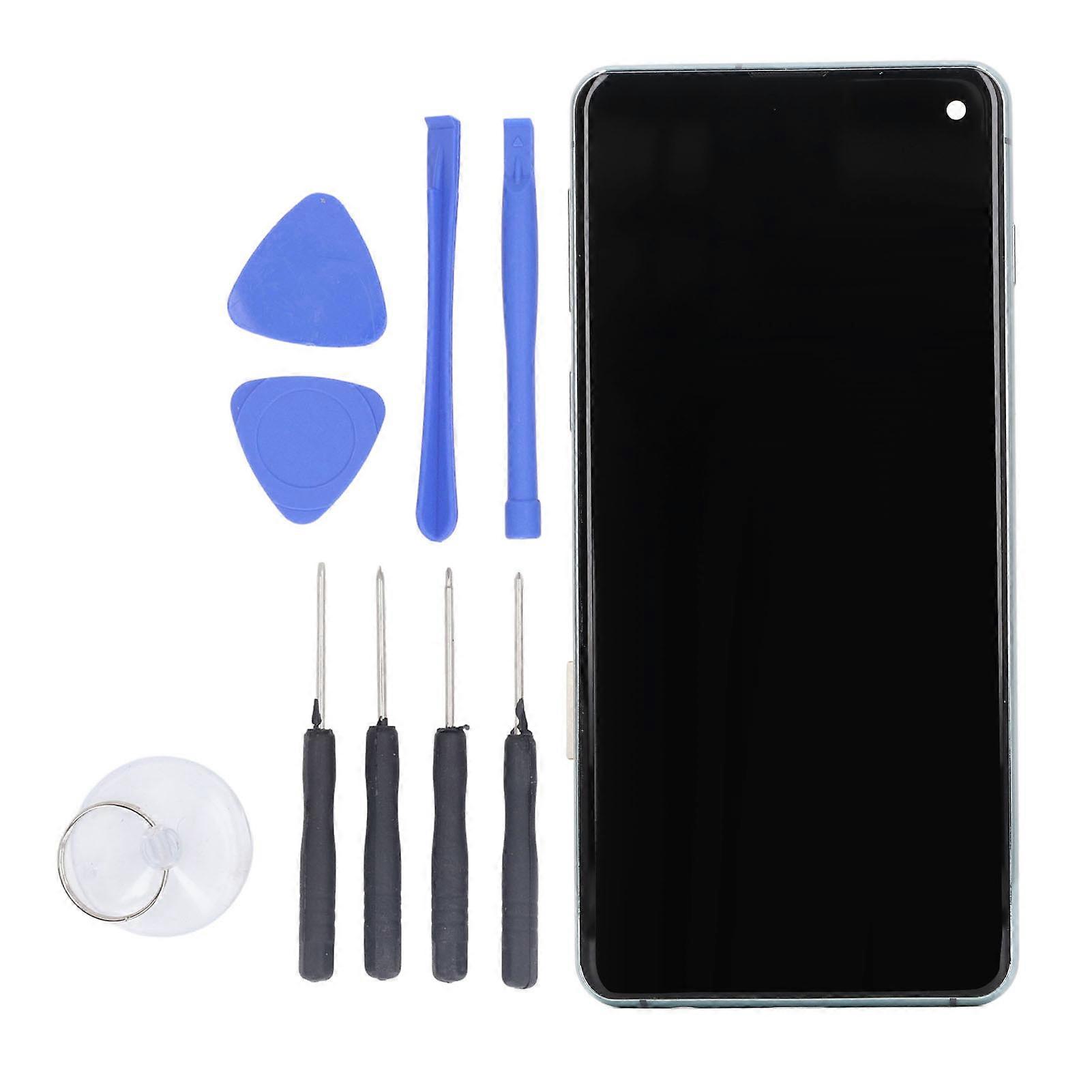 TFT Screen Replacement for Galaxy S10 6.05in with Frame Touch Screen Display Digitizer Assembly Repair Parts Without Fingerprint Function Blue