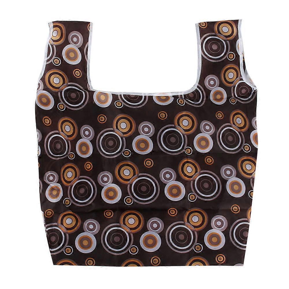 Reusable Folding Polyester Shopping Bag Large U-shaped Printing Handbag(Coffee Loops)