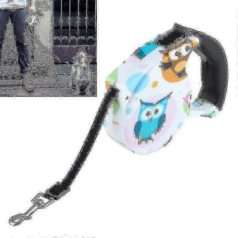 5m Owl Pattern Flexible Retractable Dog / Cat Leash For Daily Walking