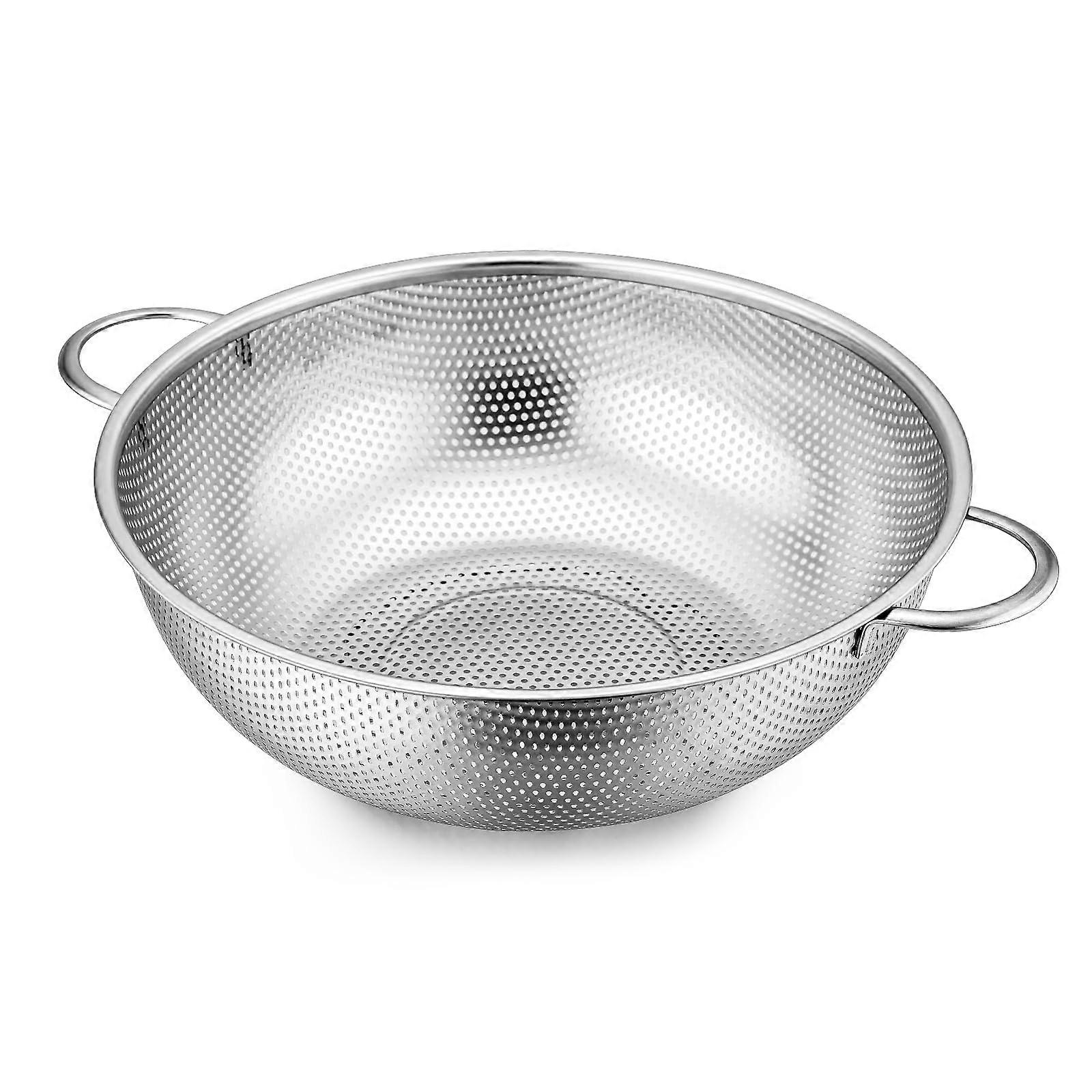 5-Quart Stainless Steel Colander - Micro-Perforated Strainer with Handle