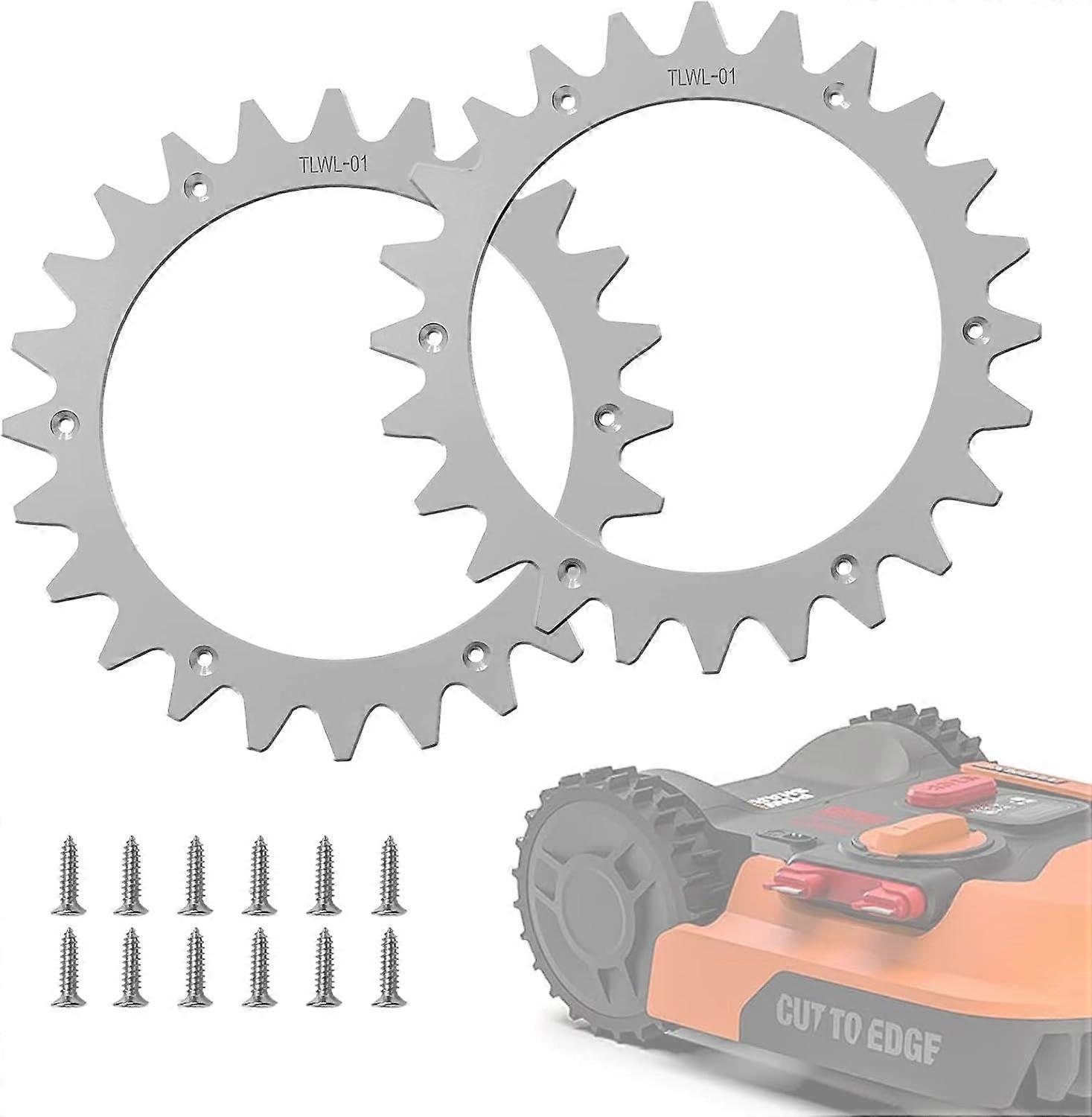 Spikes de Remplacement en Acier Inoxyda pour les modles Worx Lan-droid S/M, Amlioration de la Traction pour Tondeuse  Gazon Robot avec 12 Vis, Taille 