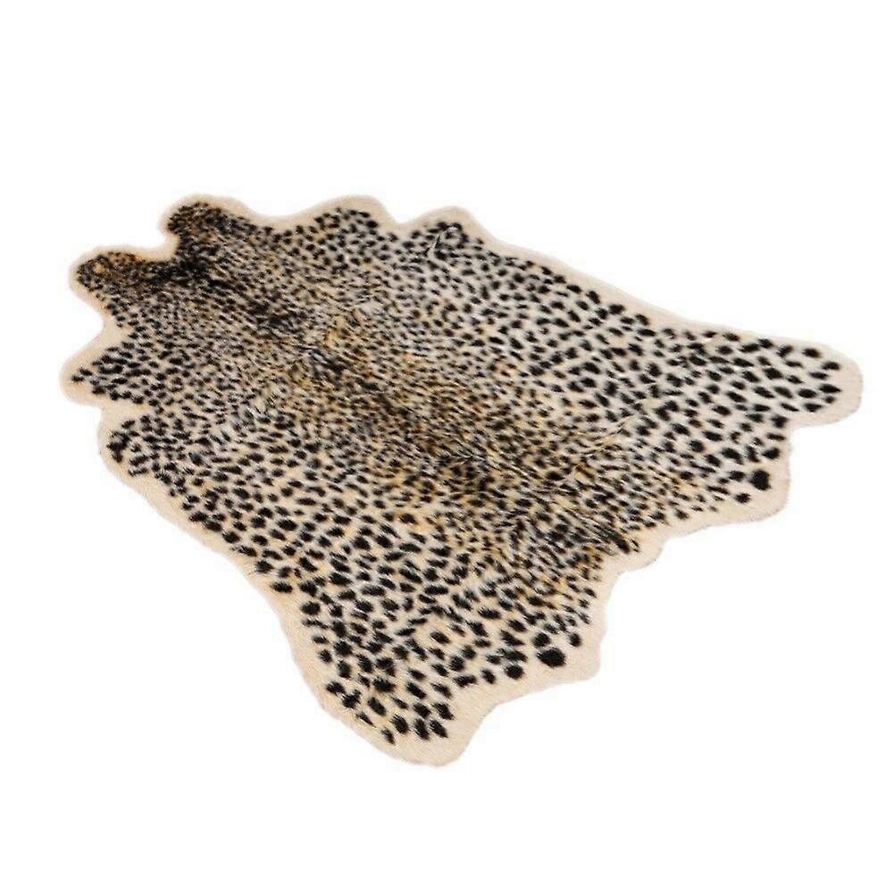 Leopard print faux faux fur non-slip rug for home decor 3.3x2.95Ft