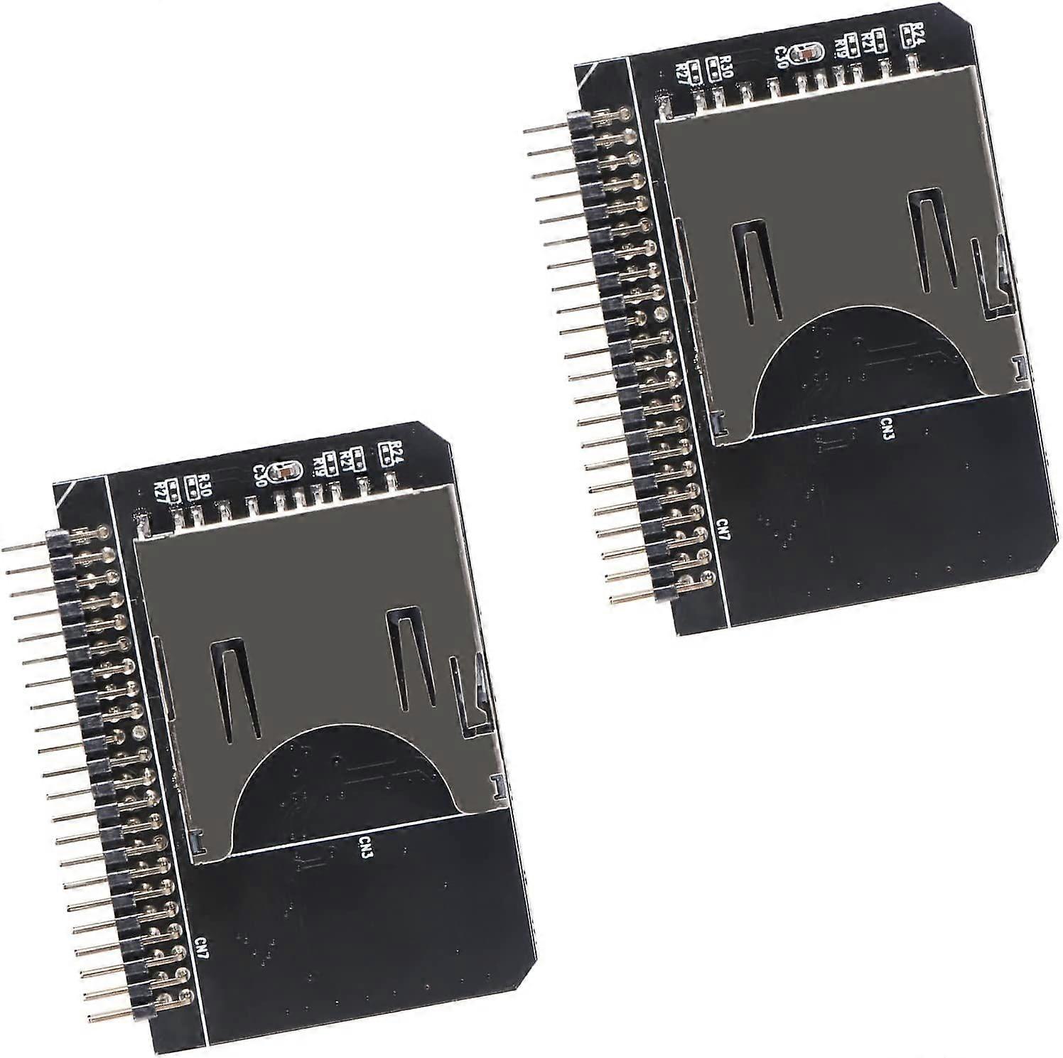 2Pcs SD Card to 2.5 Inch IDE Adapter SD SDHC SDXC MMC Memory Card Converter TF Memory Card to IDE 44Pin Male Adapter to Laptop HDD for DOS/Linux/Windo