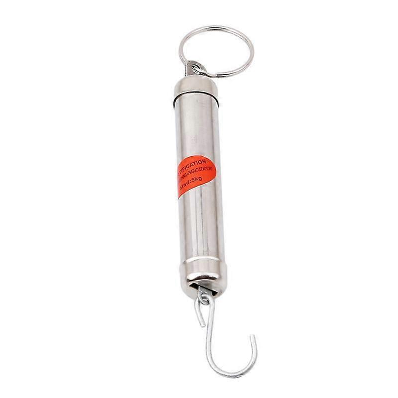 Silver Measuring Tool Mechanical Spring Balance 5kg Dynamometer Hanging Scale