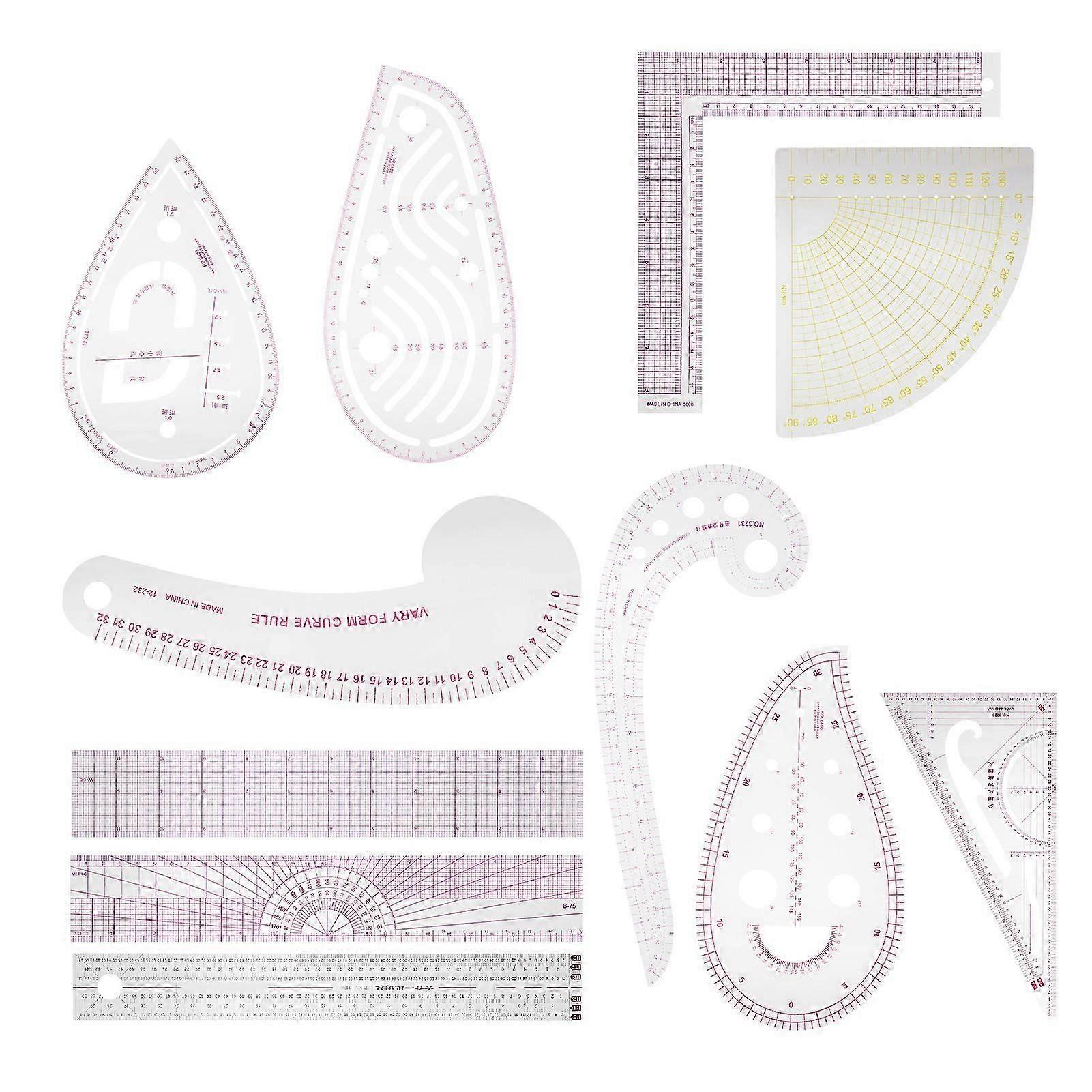 Sewing Ruler Set Multi?Functional Measure Ruler DIY Sewing Ruler Set ...