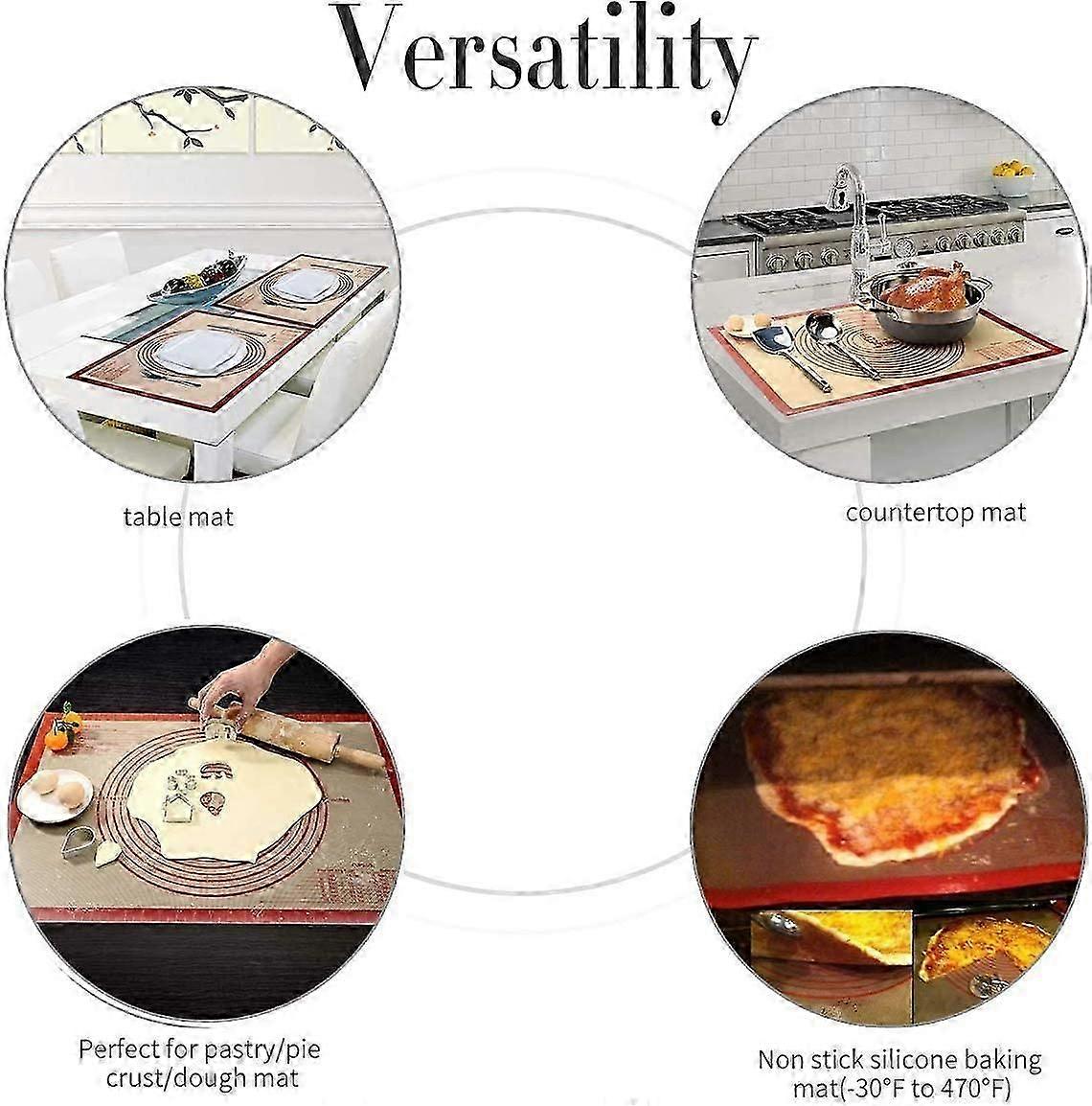 Non-slip Silicone Pastry Mat Extra Large with Measurements 36'By 24' for Silicone Baking Mat, Counter Mat, Dough Rolling Mat