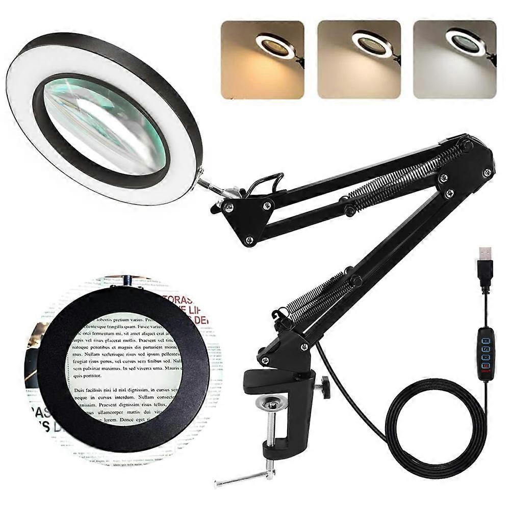 Table Magnifier, 5x Magnification, Clamp