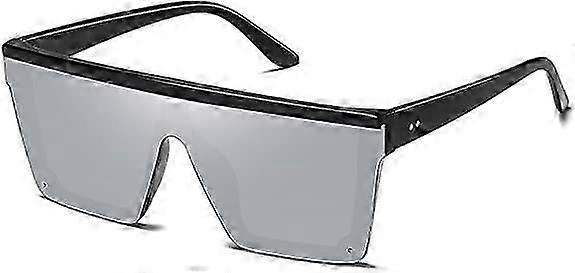Oversized Square Sunglasses Fashion Siamese Lens Style Flat Top Shield Shades unisex