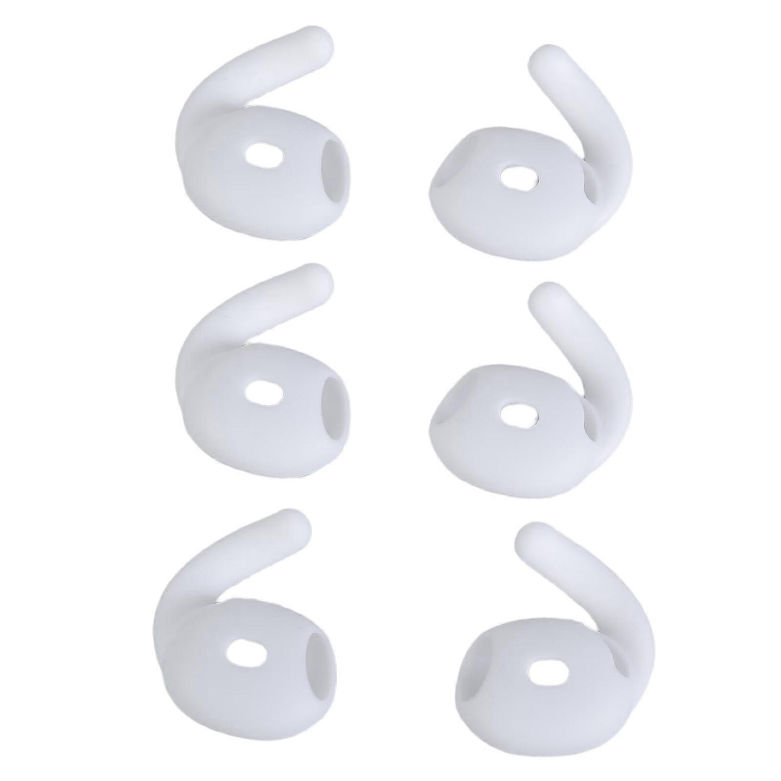 3Pairs Ear Hooks Ear Sleeves Caps for Pods 4 From Durability Silicone Earplugs Set Secure and Slip resistant White