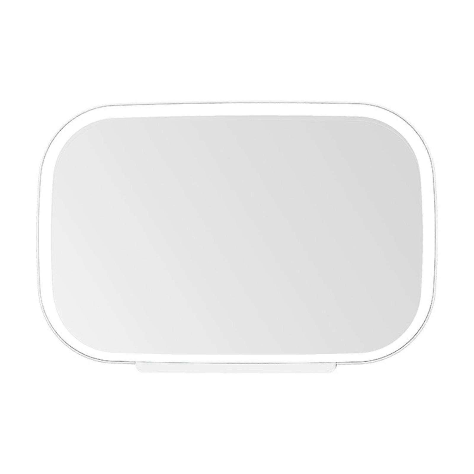 Auto Waschtisch Glas mit 700mha wiederaufladbarer Batterie, Reiseglas, Auto Berührung Kontroll-LEDs Waschtisch Glas Make Up Glas Weiß