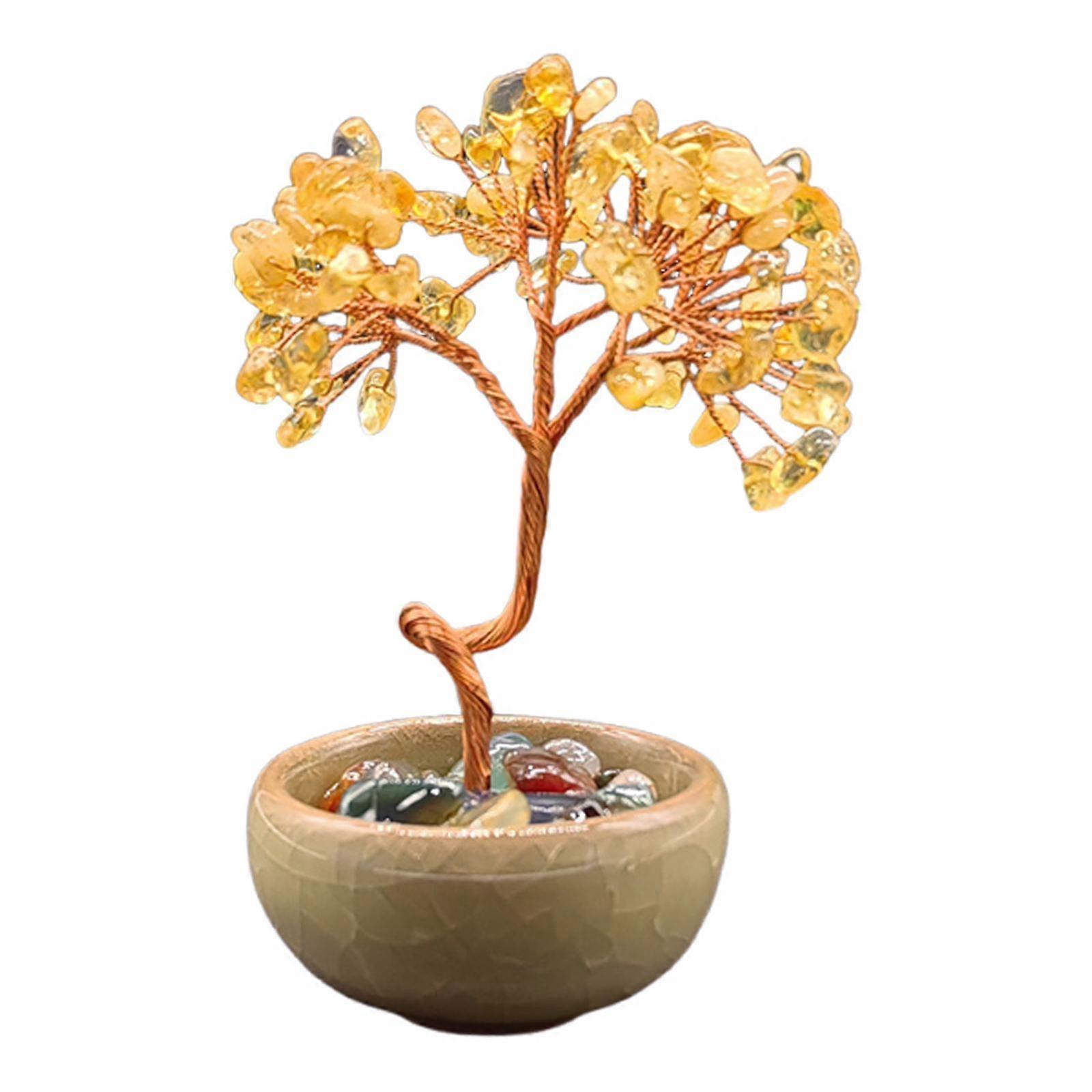 Money Tree Statue Decorative Figurine Tabletop Ornament Sculpture for Shelf