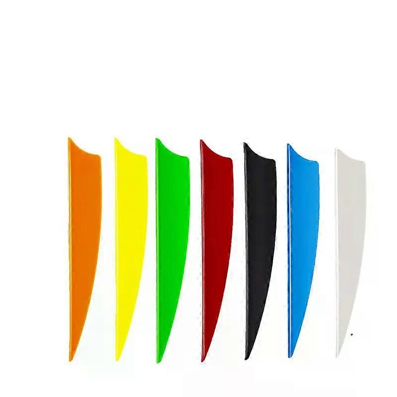 36 pcs Caça Tiro com Arco 3 polegadas Crossbow Archery Penas 7 Cor Escudo forma Corte Fletching Borracha Vane Arrow DIY Archery Accessorie