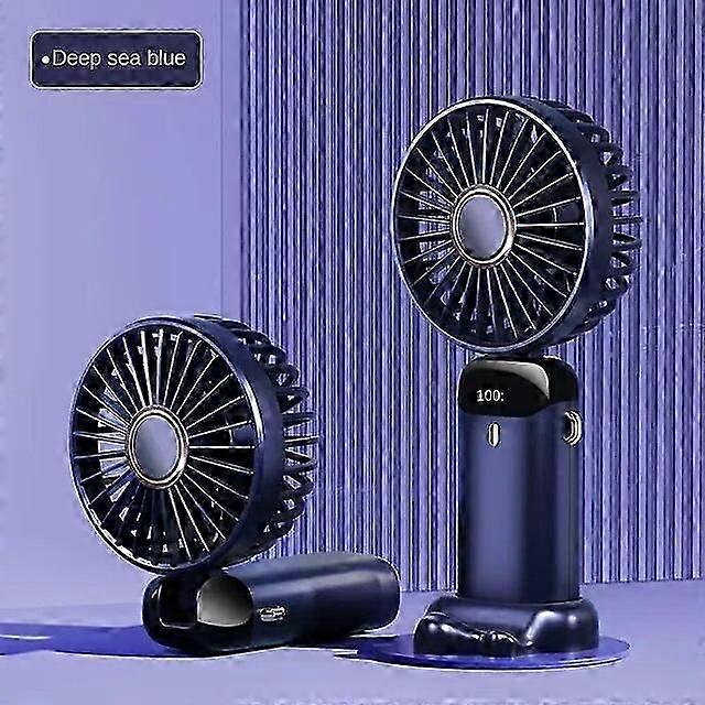 Powered Hand Fans New 3000mAh USB Handheld Fan Mini Portable Student Small Digital Display Folding 7-12 Hours Rechargeable Desktop Electric Fans