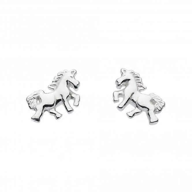 Dew Sterling Silver Dinky Mythical Unicorn Stud Earrings 4669HP