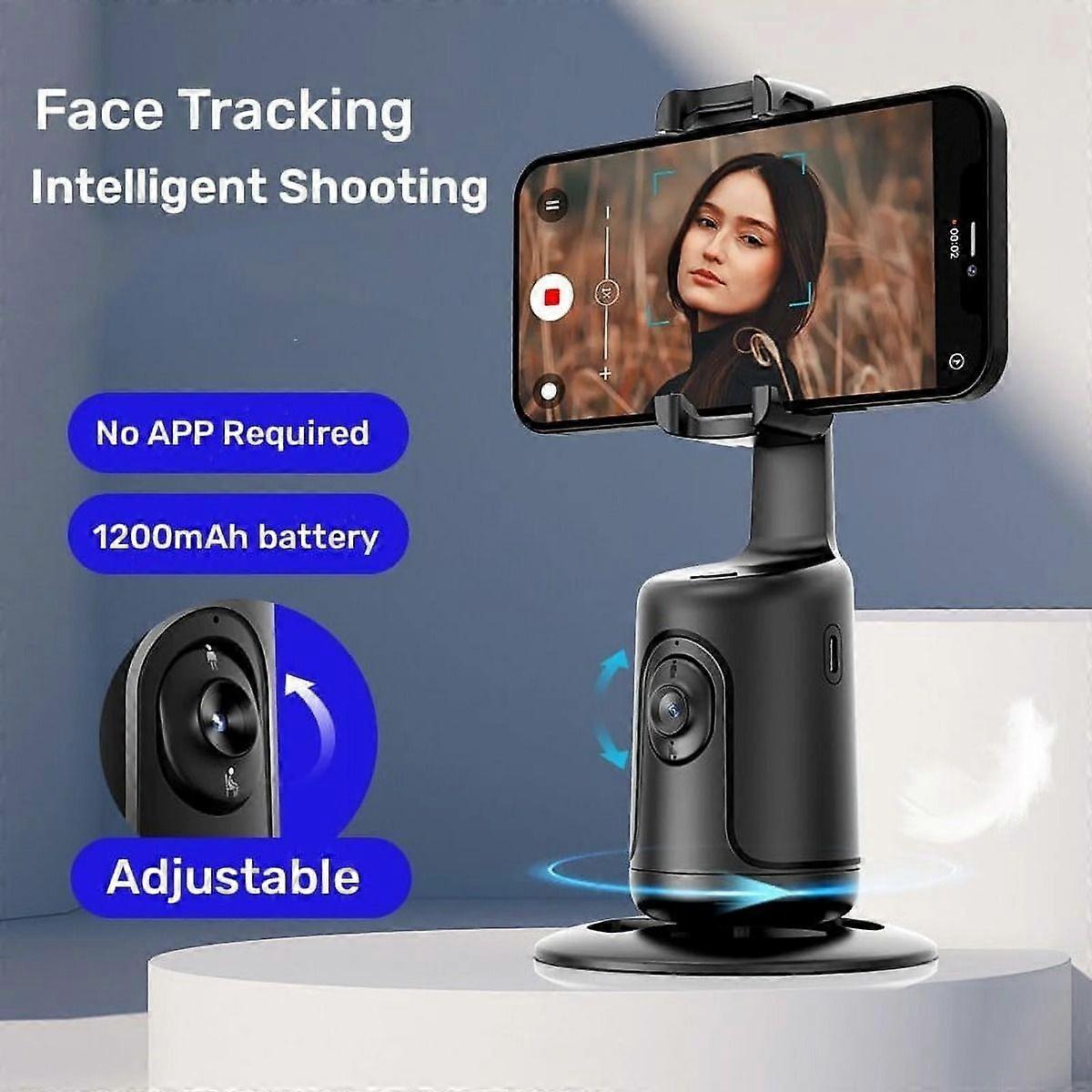 2025 New Auto Face Tracking Tripod, No App Required, 360 Rotation Face Body Phone Camera Mount Smart Shooting Phone Tracking Holder for Live Vlog Stre