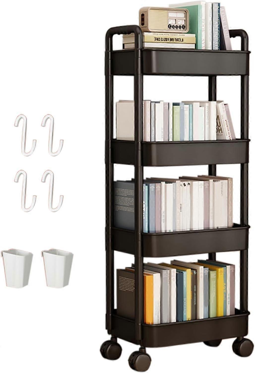 For Storage Rack 4tier Rolling Cart With Comfortable Wheels Sturdy Construction Large Capacity Strong Loadbearing
