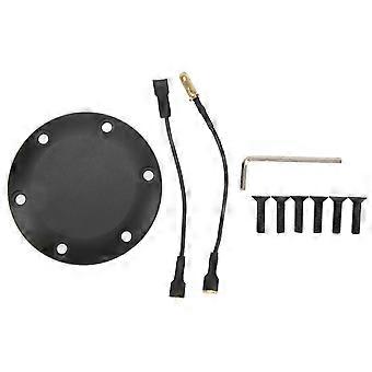 6 Holes Steering Wheel Horn Cover Aluminum Black Easy Installation Universal Fit for Most Cars