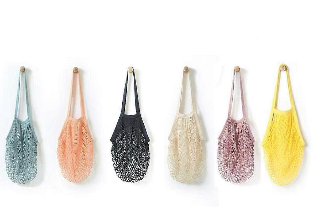 6 Pack Reusable Washable Cotton Mesh Produce Bags for Shopping and Organizing