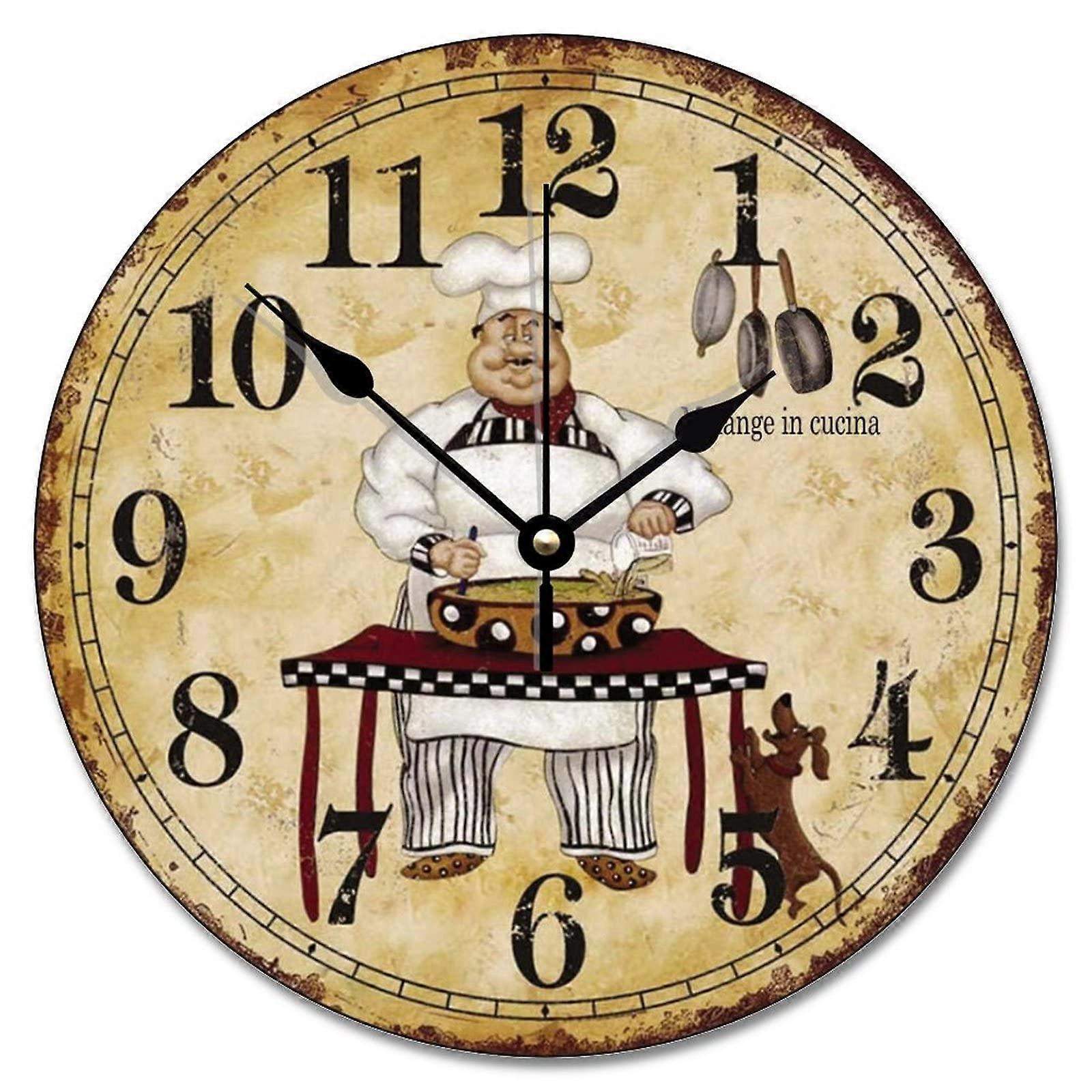 Farmhouse Wood Silent Non-Ticking Quartz Battery Operated Wall Clock for Living Room, Large Size, Rustic Design