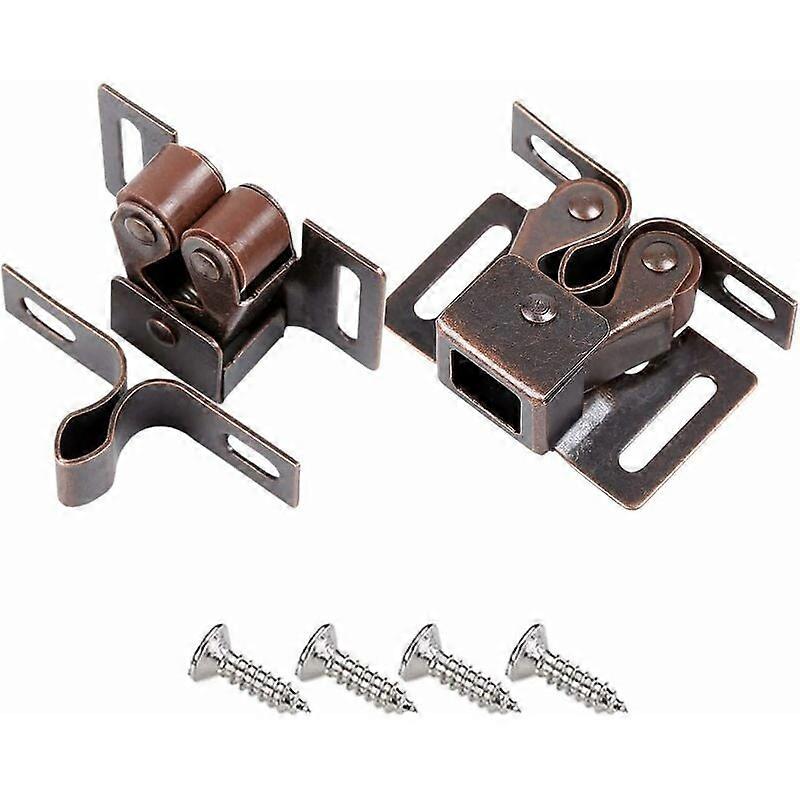 Cabinet Security Latches, Double Roller Catch, Antique Copper Latches