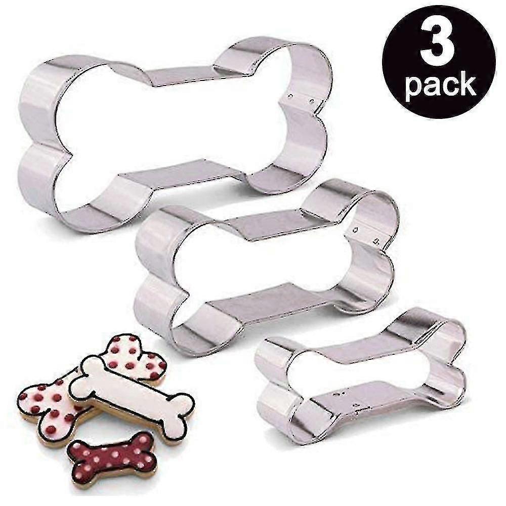 Hund Bein Cookie Cutter Set-3 Stykker Rustfritt Stål Hundekake Former