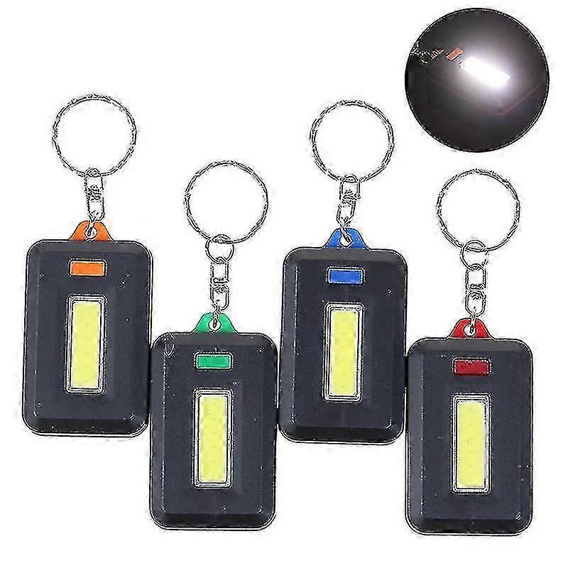 Random 1 Pcs Cob Flashlight Keychain Mini Led Flashlight Portable Outdoor Emergency Light
