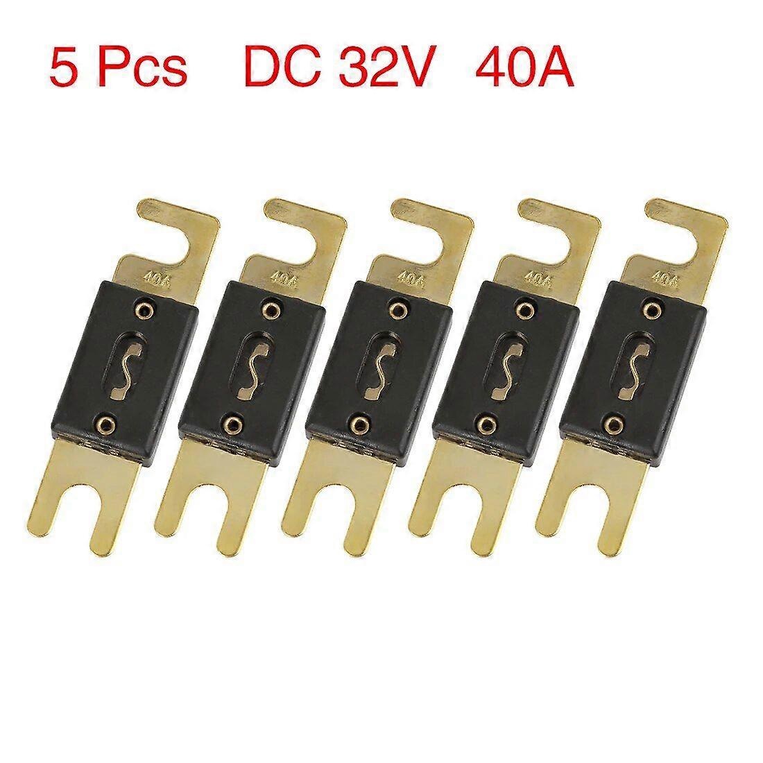 5 個の ANL ヒューズ 30 40 50 60 70 80 100 130 150 175 200 250 300 350 400 車用 オーディオシステムアンプゴールドトーンメッキヒューズ