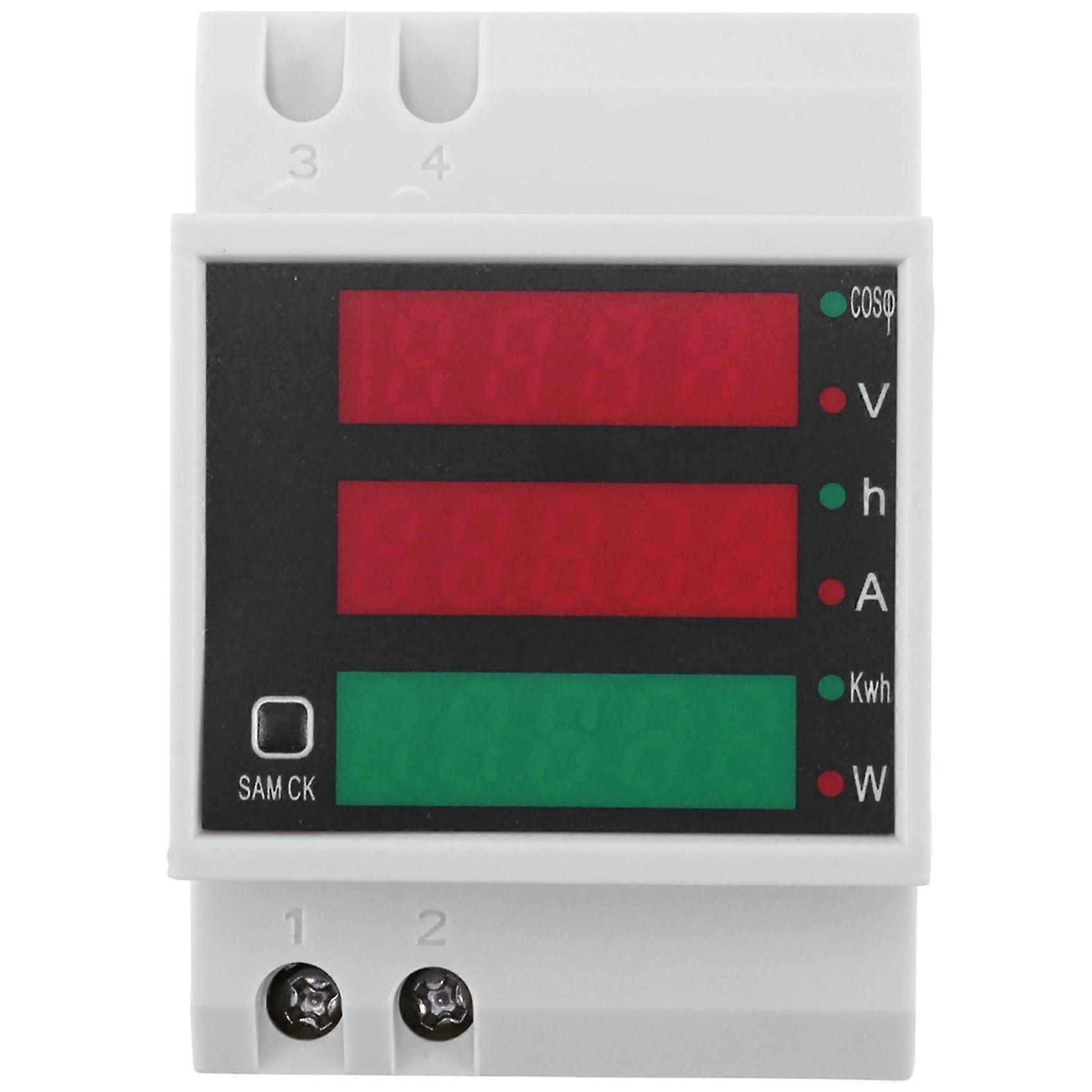 AC 200-450V power meter DIN rail type digital display ammeter voltmeter