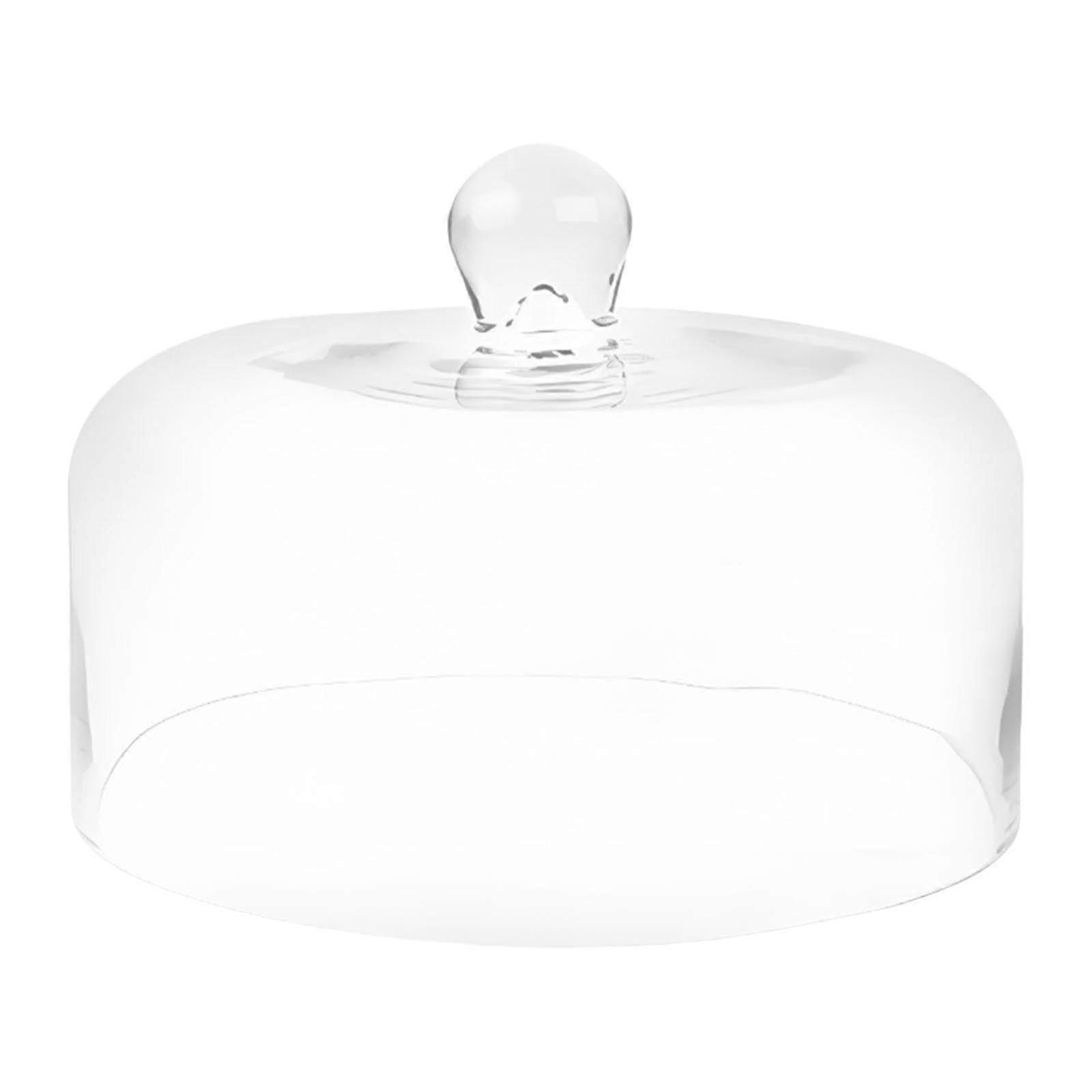透明蛋糕圆顶盖，装饰圆形蛋糕架，食品盖，玻璃圆顶钟形（L）