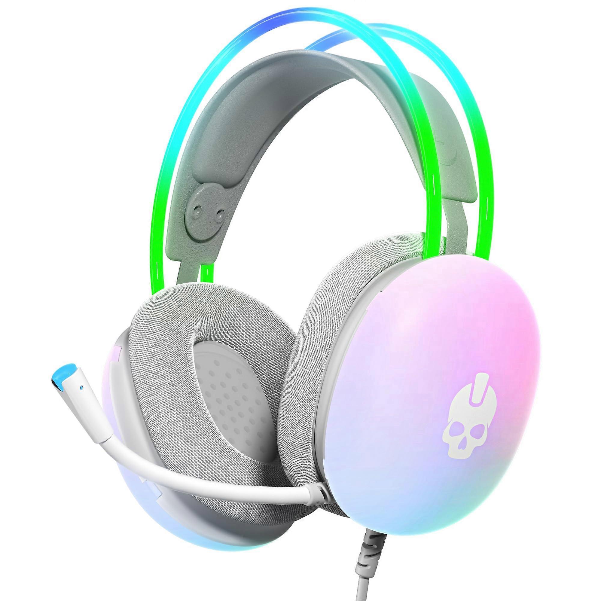 Nova Light Translucent RGB Wired Gaming Headset with Mic: Compatible with PC, Xbox, PS, Switch