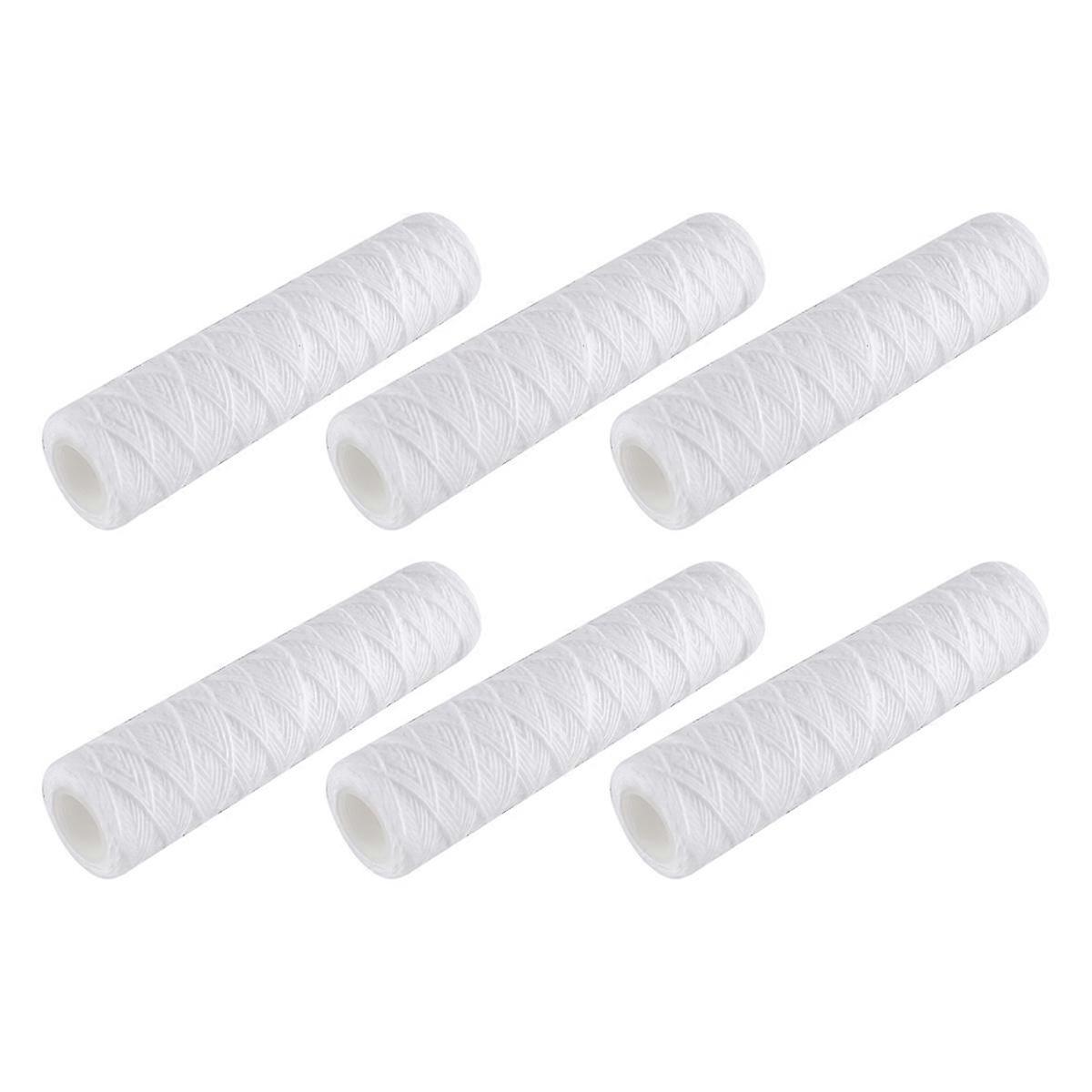 6Pcs 5 Micrometre String Wound Water Filter Universal Whole House Replacement Cartridge Sediment Fil NN