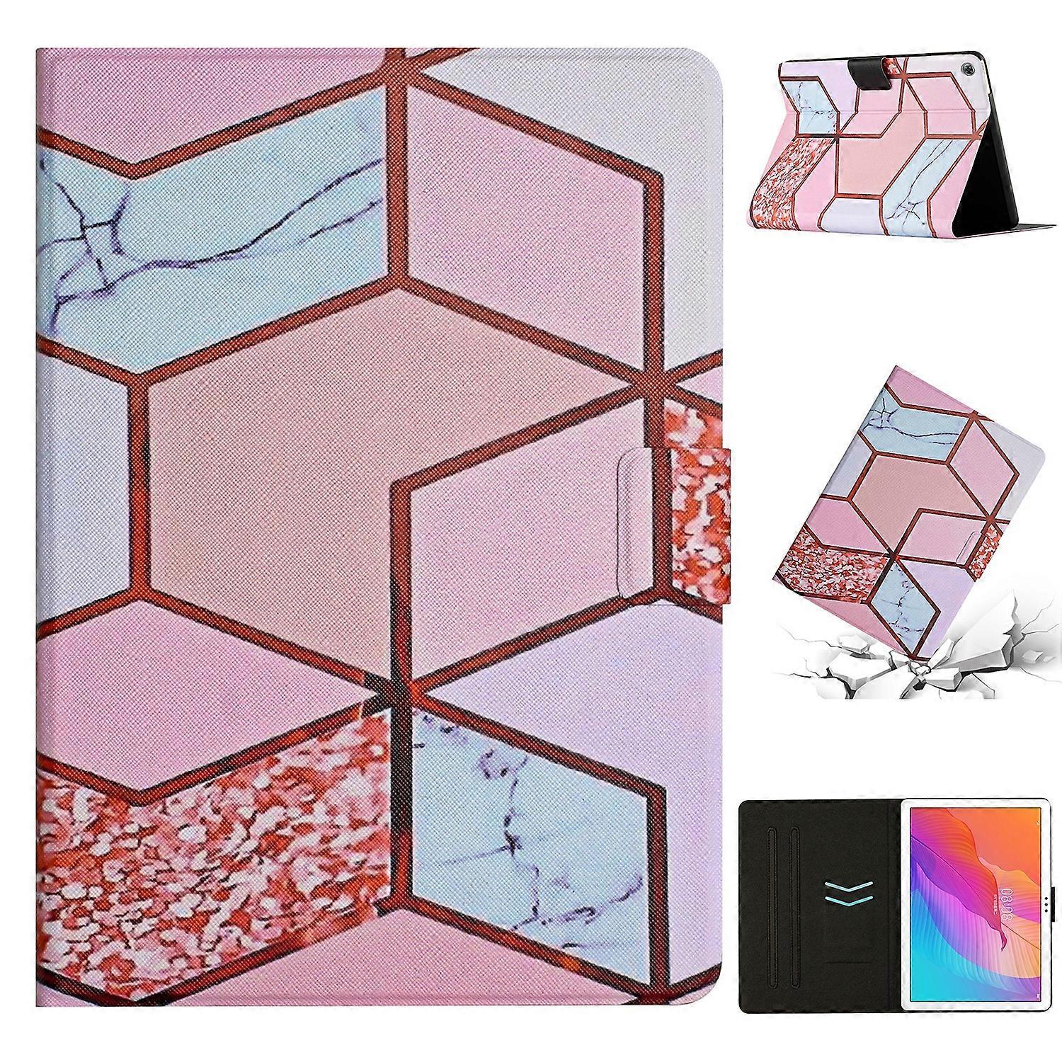 For Huawei MatePad T10s Marble Pattern Leather Tablet Case