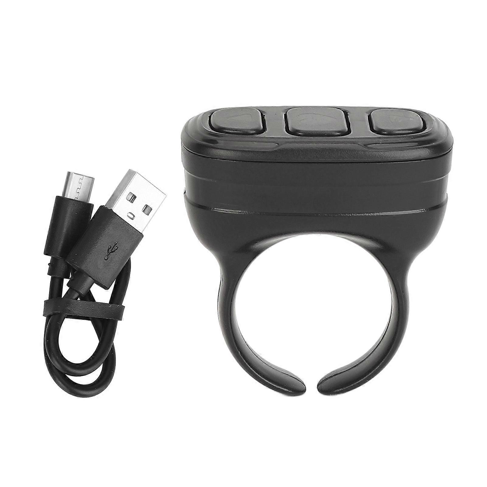 Bluetooth Remote Control Page APP Turner Video Recording Selfie Button USB Rechargeable Wireless Scrolling Ring Clicker
