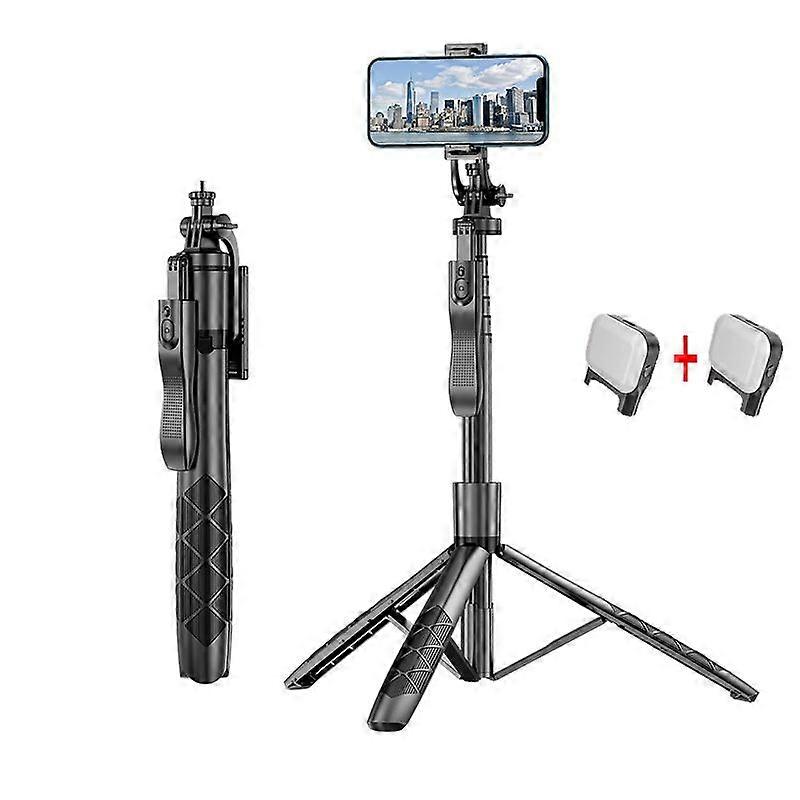 153cm Selfie Stick Tripod with Fill Light Wireless Remote Phone Stand Holder 1/4 Screw Interface for Camera Smartphone New