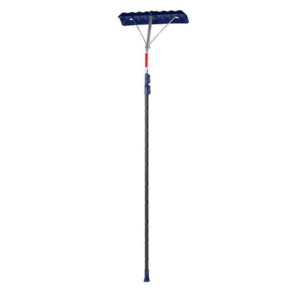 Telescopic Roof Rake with Adjustable Length, Lightweight Aluminum Frame, and Rubber Grip Handle for Snow Removal