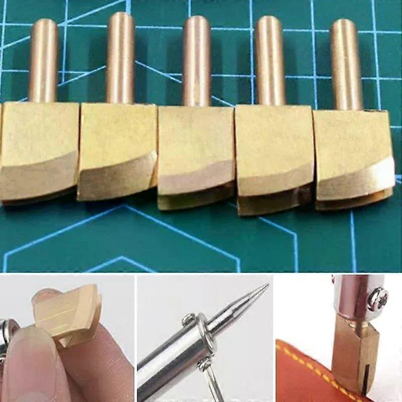 Leather Electric Brass Solder Soldering Iron Tip To Burn The Edge Leather Craft Press Edge Sealing Machine Line Pyrography Tool