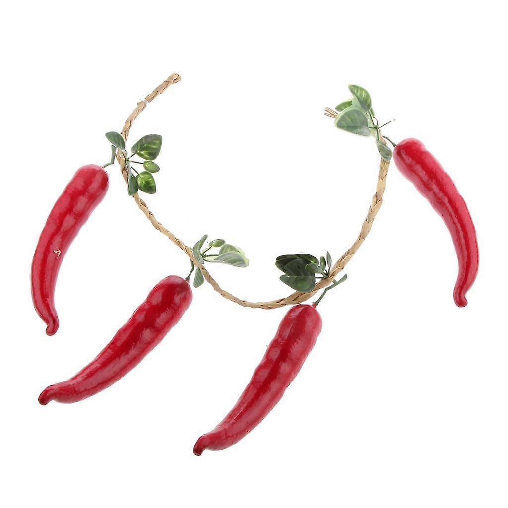 4pcs /String Artificial Chilli Photography Props Restaurant Decoration