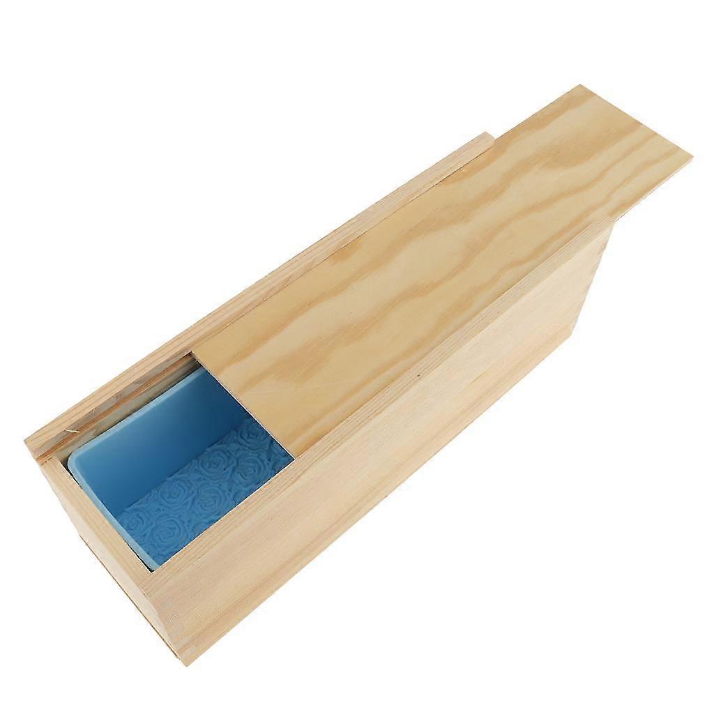 Wood Silicone Rectangular Soap Loaf Toast Rose Pattern Mold Baking DIY Mould