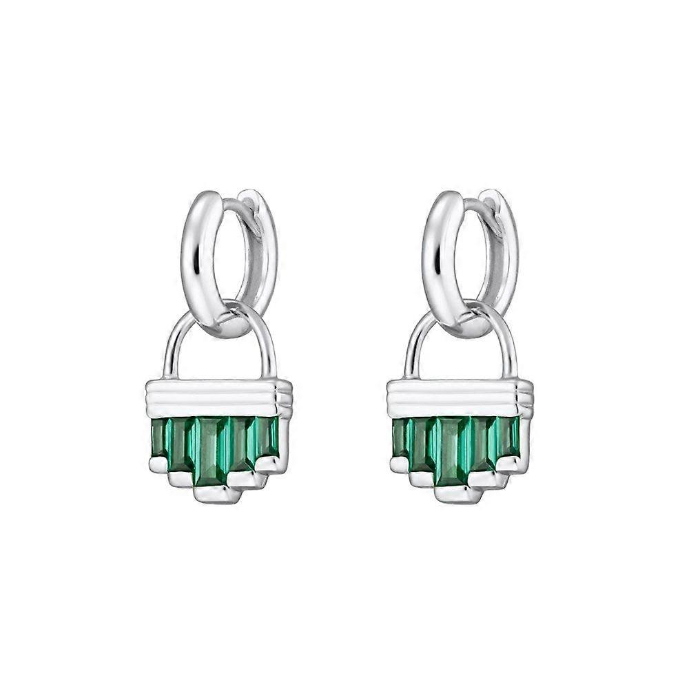 Green Cleopatra Charm Hoop Earrings