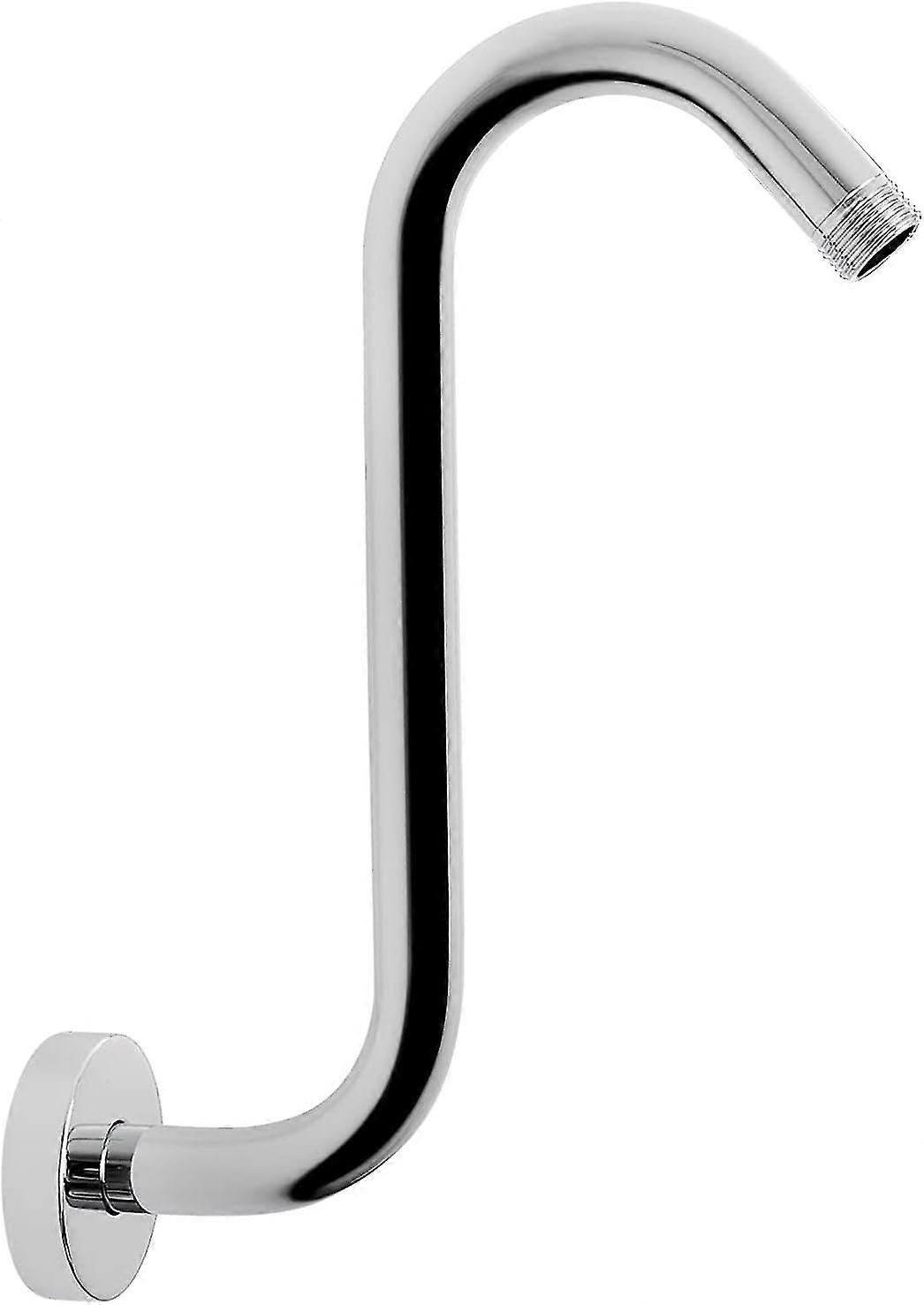 S-formet brusehovedstigerør - brusehovedforlængerarm med flange, 12 tommer (krom)