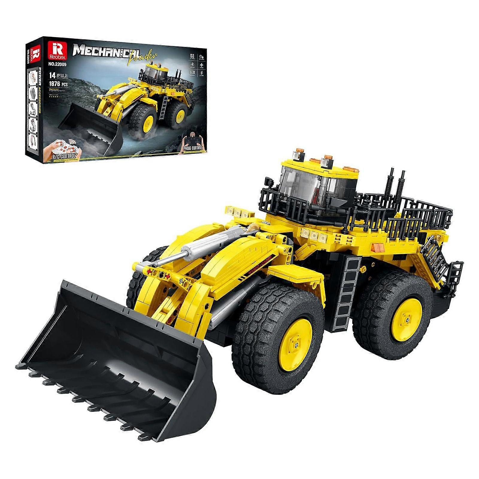 Reobrix 1:16 Scale RC Bulldozer Building Set, 4WD Differential Lock & Hydraulic Blade Control, 1876PCS Industrial-Grade Model Kit for Adults & STEM Te