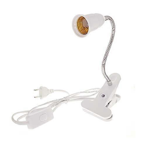 E27 Flexible Lamp Base Holder with EU Plug and On/Off Switch for Desk, Table, and Grow Lights - 20CM Length