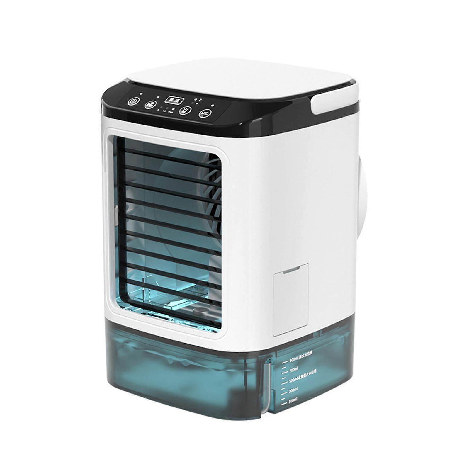 USB Powered Miniature Air Coolers With Ice Compartment 900ml Tank Quiet Operation Night Light Desktop Air Conditioner