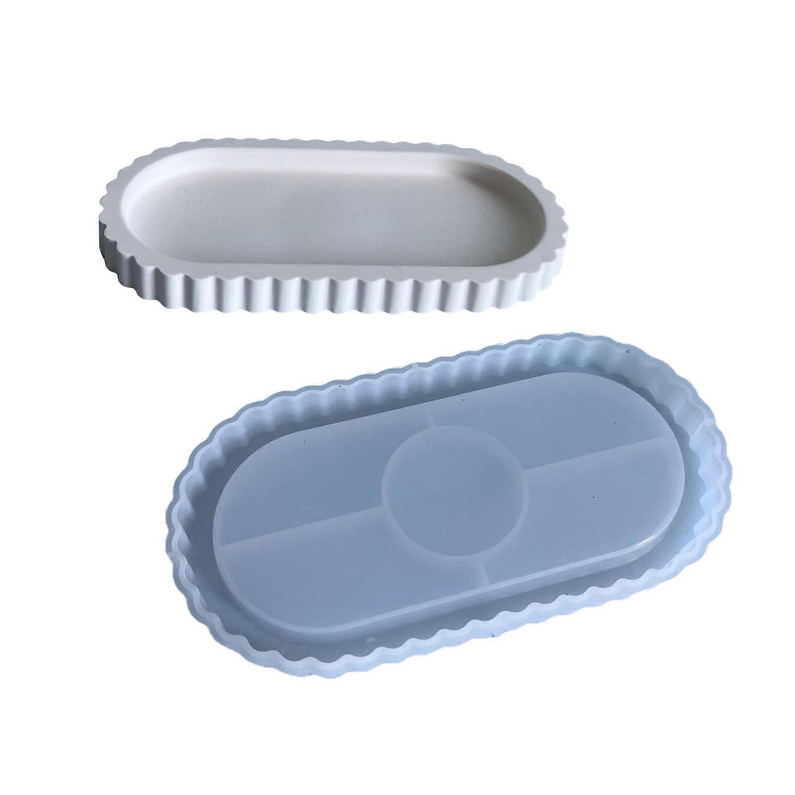 Versatile Oval Striped Silicone Plate Mold Designed For Home Kitchens And Craft Studios Creating Custom Pieces