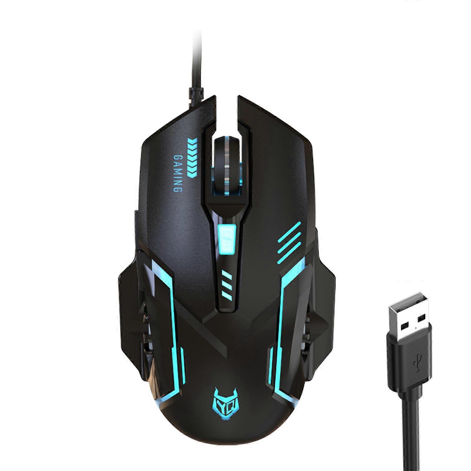 Corded Gaming Mouse LED RGB Backlit Adjustable 3600DPI Ergonomic USB Mice Gamers Ergonomic Mouse for PC Gamers