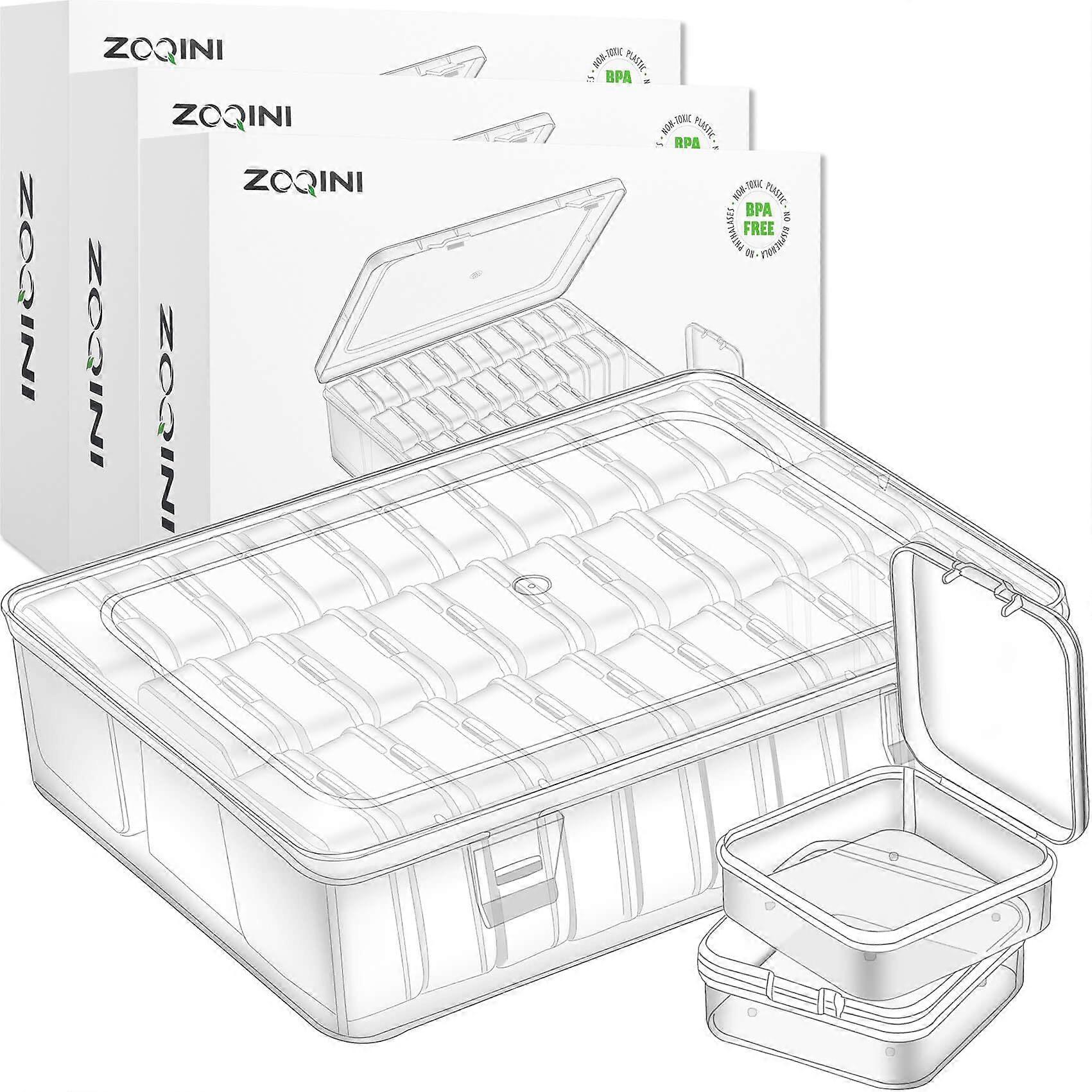 Bead Organizer, 90Pcs Small Clear Plastic Bead Storage Containers with Label, 3 Large Craft Storage Cases