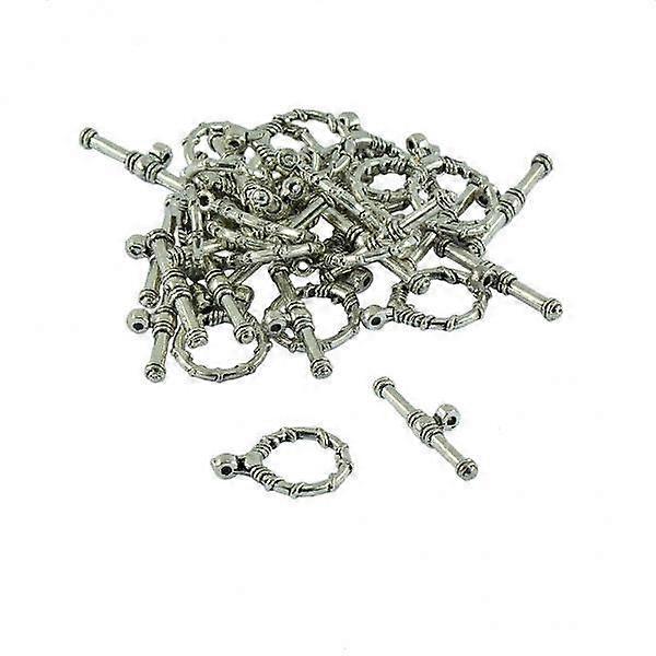 3x 20 Sets Wire Wrapped Round Tibetan Toggle Clasp Connector