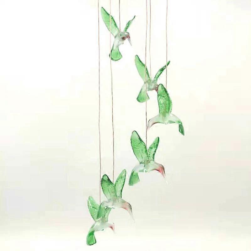 Solar Powered LED Butterfly Wind Chime Color-Changing Light Yard Garden Decoration