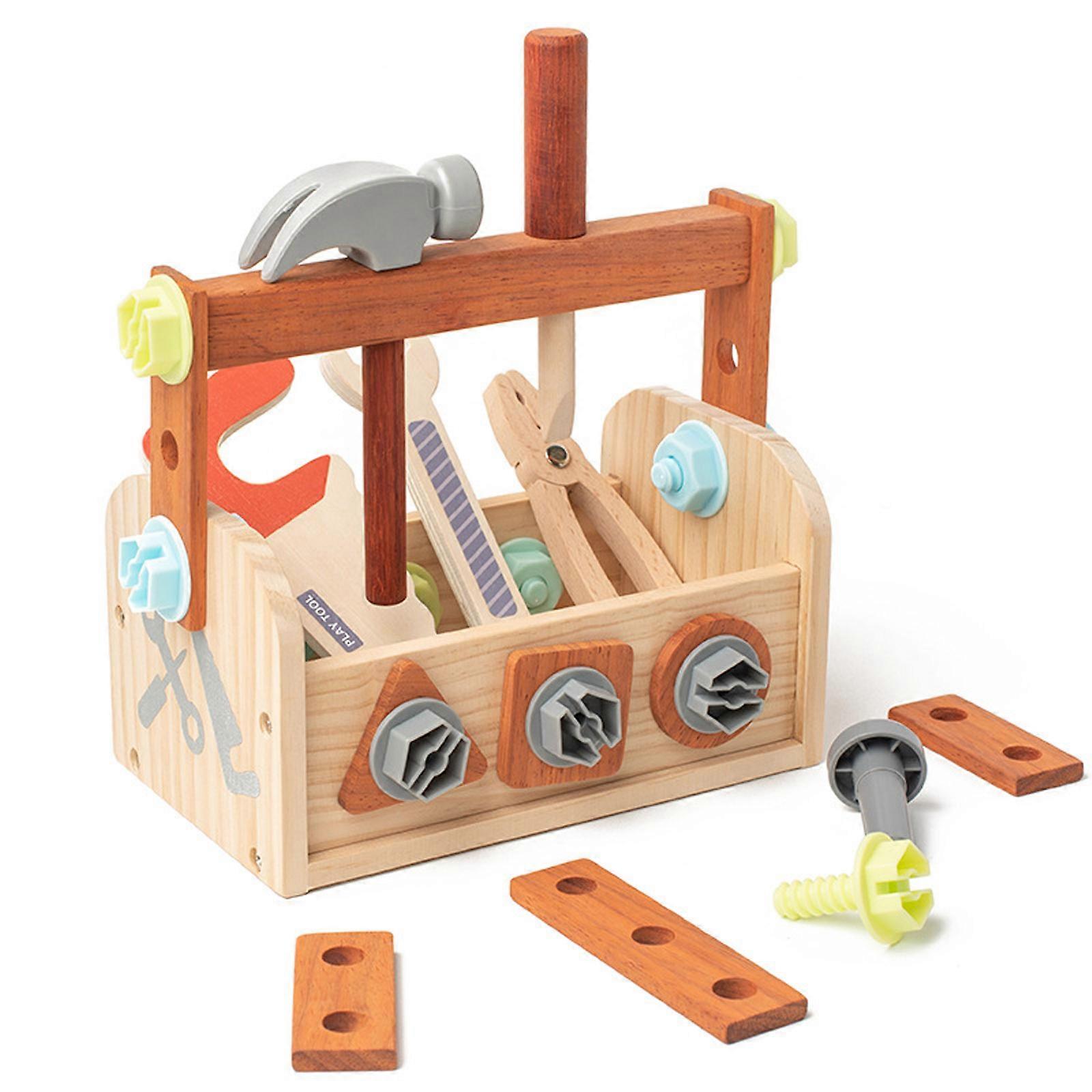 Building Construction Kids Tools Basket with Handle for Preschoolers Building Tools with Storage Basket